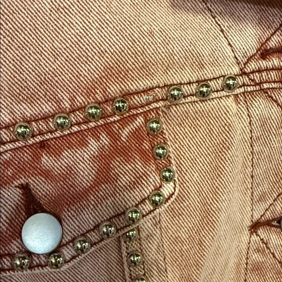 POL Pink Stud-Trim Oversized Denim Jacket - Picture 4 of 7